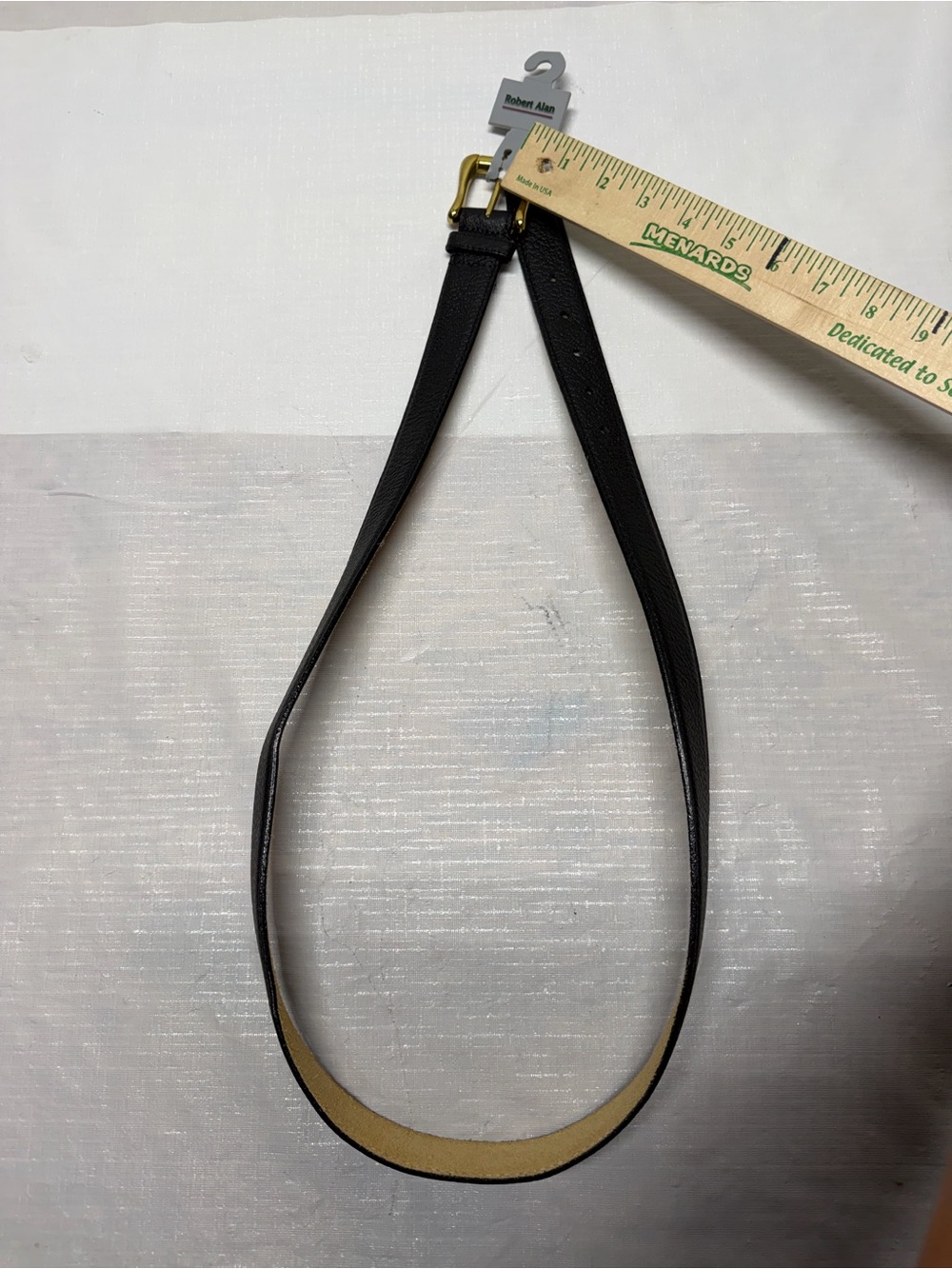 Classic Black Leather Belt with Gold Buckle
